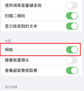 海陵苹果手机维修网点分享iPhone如何开启九宫格构图功能 